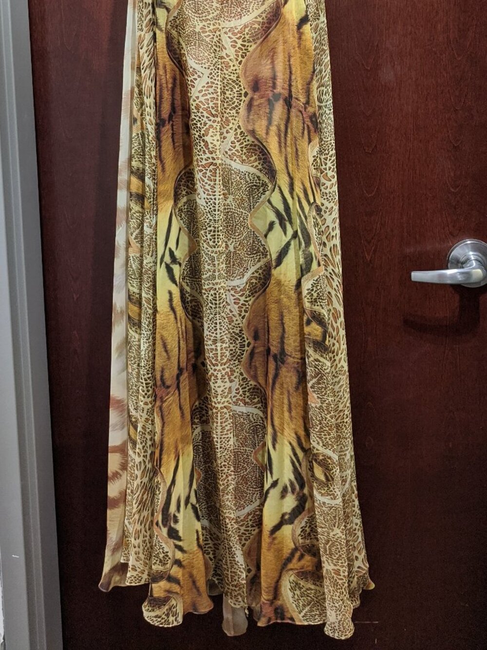 Tony Bowls 2351225 Size 14 Gold Printed Prom Dress - Picture 2 of 6